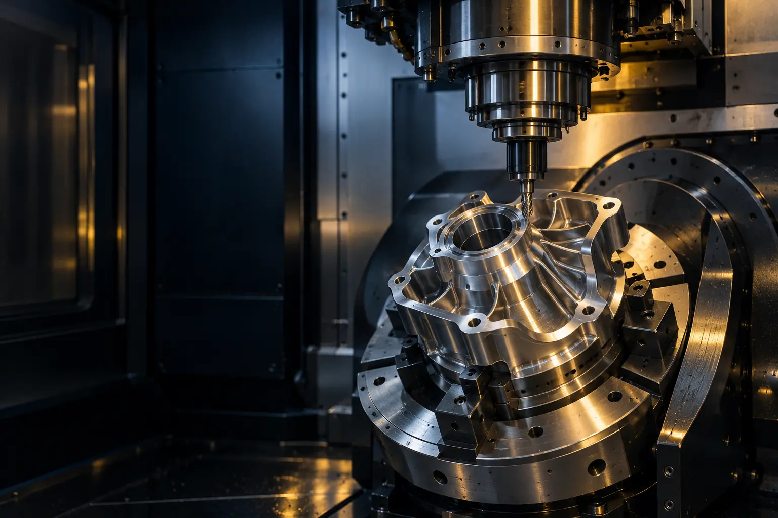 Usinagem CNC de componente industrial